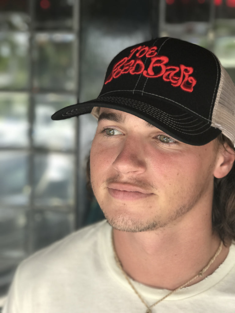 Black trucker with 3D logo