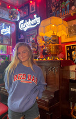 Red Bar Pigmented Applique Sweatshirt