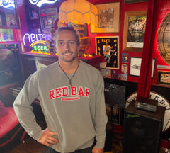 Red Bar Pigmented Applique Sweatshirt